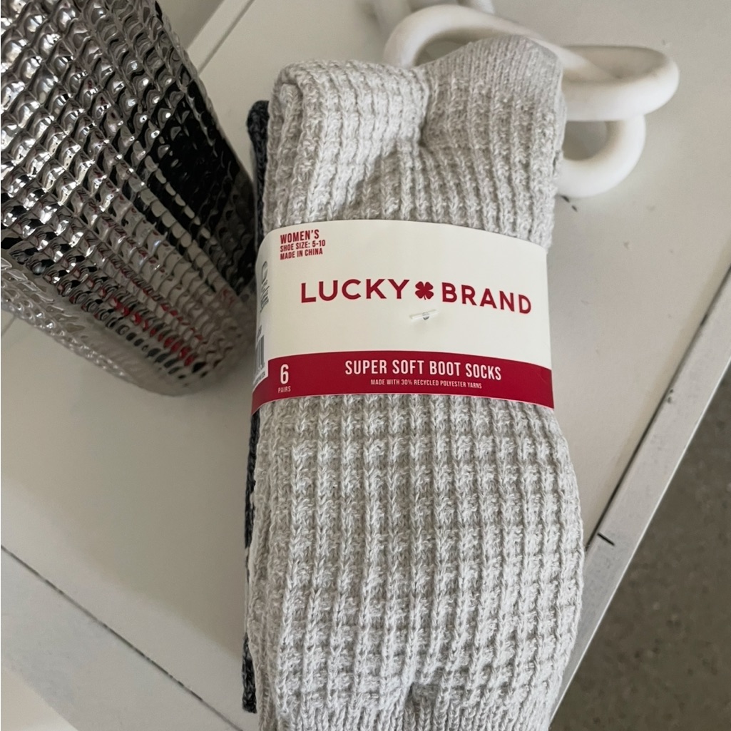 Lucky Brand Gray Casual Crew Socks 5 Packs